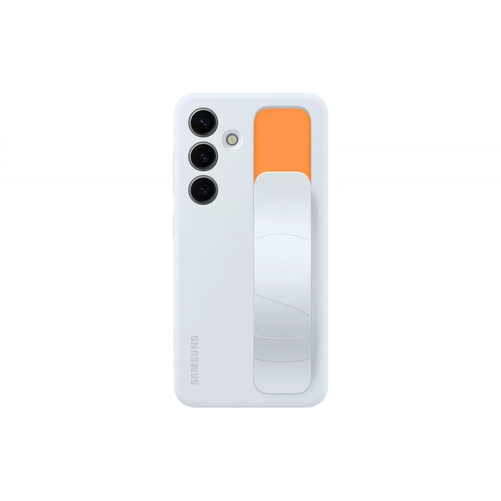 Samsung Galaxy S24+ Case Hülle - Samsung offizielle Soft-Touch-Silikon mit integriertem abnehmbarem Ständer - Hellblau
