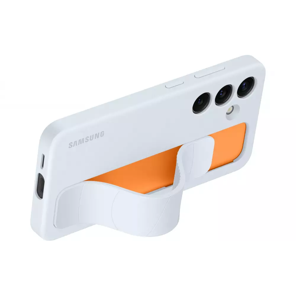 Samsung Galaxy S24+ Case Hülle - Samsung offizielle Soft-Touch-Silikon mit integriertem abnehmbarem Ständer - Hellblau