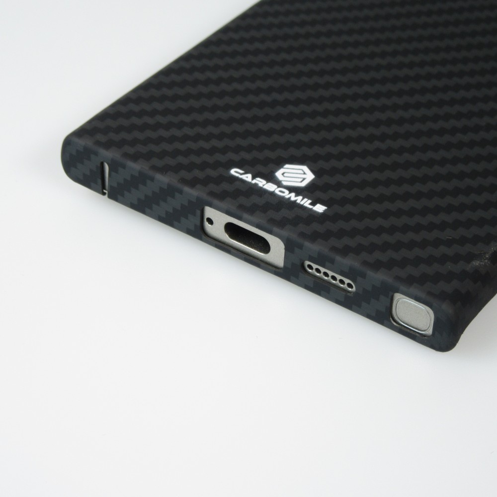 Samsung Galaxy S24 Ultra Case Hülle - Carbomile Schutzcase aus echtem Aramid Carbonfaser - Schwarz