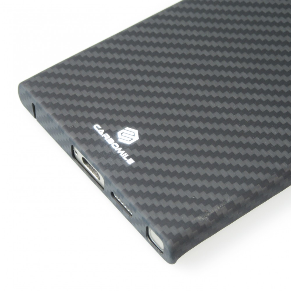 Samsung Galaxy S24 Ultra Case Hülle - Carbomile Schutzcase aus echtem Aramid Carbonfaser - Schwarz
