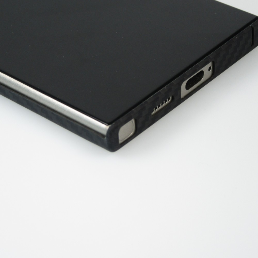 Samsung Galaxy S24 Ultra Case Hülle - Carbomile Schutzcase aus echtem Aramid Carbonfaser - Schwarz