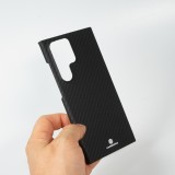 Samsung Galaxy S24 Ultra Case Hülle - Carbomile Schutzcase aus echtem Aramid Carbonfaser - Schwarz