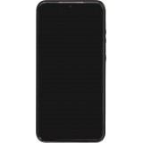 Galaxy S24 Ultra Case H&uuml;lle - Silikon case mit Kunstleder Oberfl&auml;che und aufklappbarem Portemonnaie - Schwarz