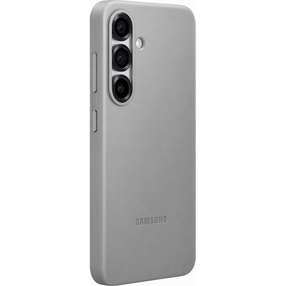 Galaxy S25 Case H&uuml;lle - Premium Vegan-Leder Backcover KindSuit - Grau