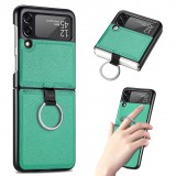 Galaxy Z Flip3 5G Case Hülle - Luxus Lederhülle in elegantem Look inkl. Tragering - Grün