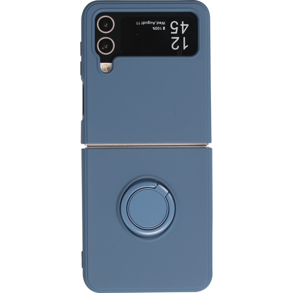 Galaxy Z Flip4 Case Hülle - Soft Touch mit Ring - Blau