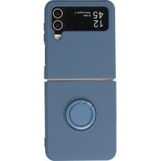 Galaxy Z Flip4 Case Hülle - Soft Touch mit Ring - Blau