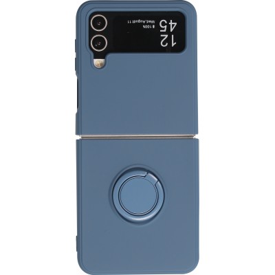 Galaxy Z Flip4 Case Hülle - Soft Touch mit Ring - Blau