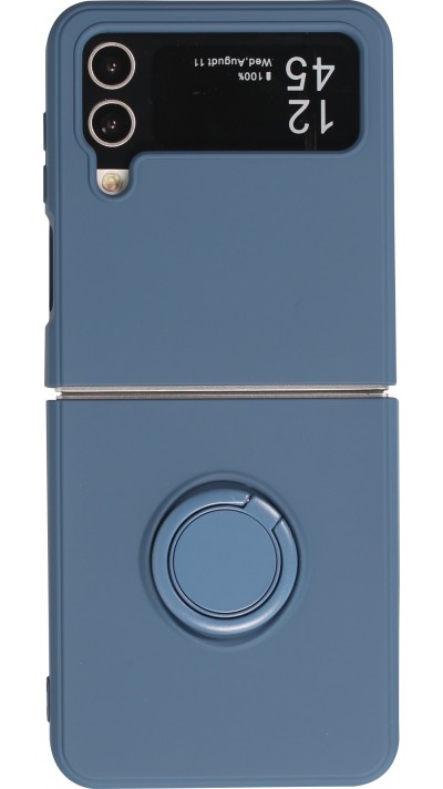 Galaxy Z Flip4 Case Hülle - Soft Touch mit Ring - Blau