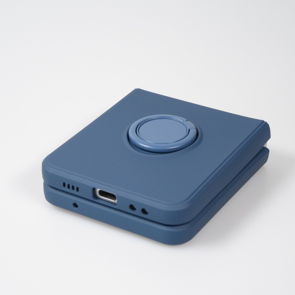 Galaxy Z Flip4 Case Hülle - Soft Touch mit Ring - Blau