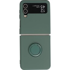 Galaxy Z Flip4 Case Hülle - Soft Touch mit Ring - Dunkelgrün