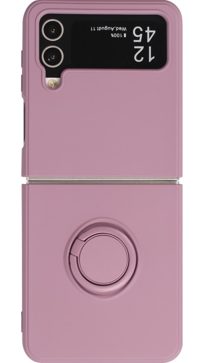 Galaxy Z Flip4 Case Hülle - Soft Touch mit Ring - Dunkelviolett