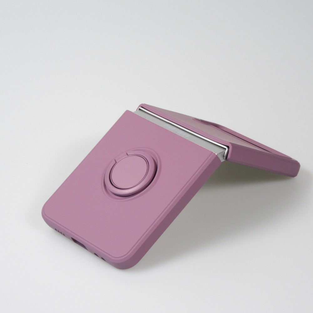 Galaxy Z Flip4 Case Hülle - Soft Touch mit Ring - Dunkelviolett