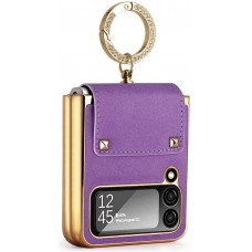 Galaxy Z Flip4 Case Hülle - Luxury Leder Ring - Violett