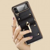 Galaxy Z Flip4 Case Hülle - Luxury Leder Ring - Violett