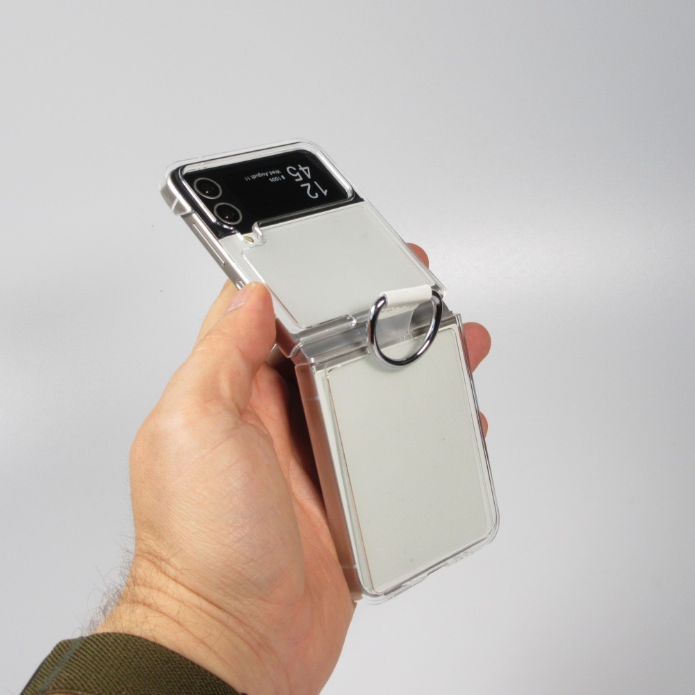 Galaxy Z Flip4 Case Hülle - Plastik mit Haltering - Transparent