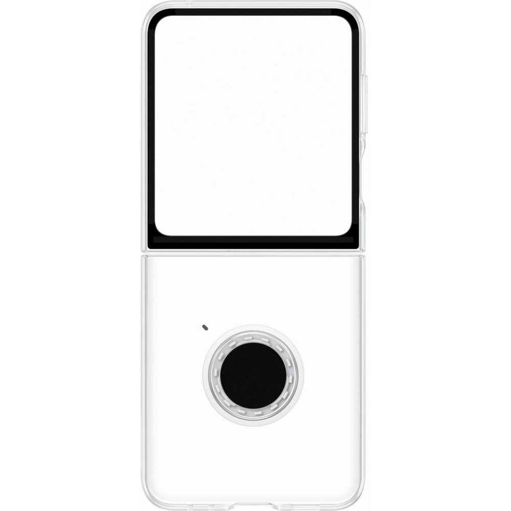 Samsung Galaxy Z Flip5 Case Hülle - Transparente Schutzhülle mit Ständer + 25W USB-C Ladegerät (Samsung Starter Pack)