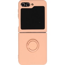 Galaxy Z Flip5 Case Hülle - Soft Touch mit Ring - Rosa