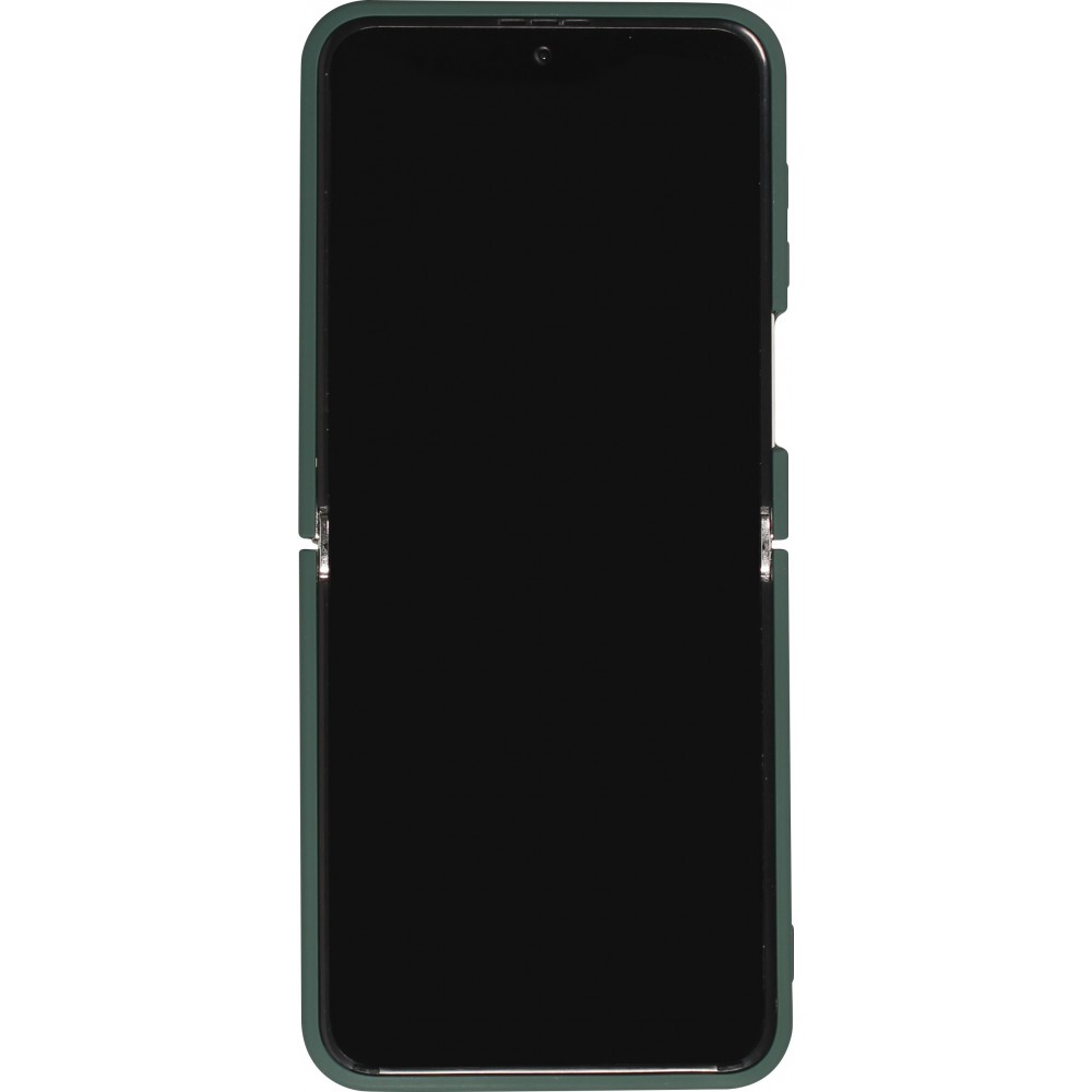 Galaxy Z Flip5 Case Hülle - Soft Touch mit Ring - Dunkelgrün