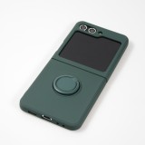 Galaxy Z Flip5 Case Hülle - Soft Touch mit Ring - Dunkelgrün