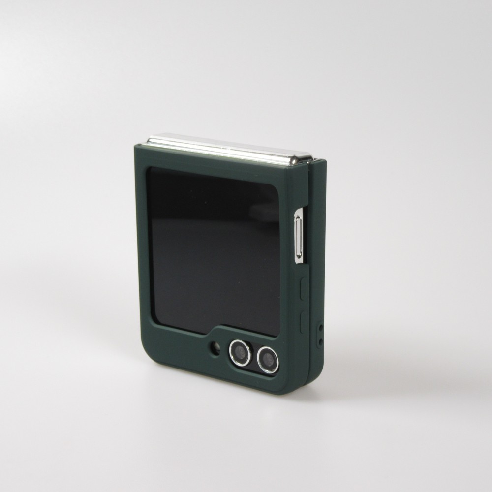 Galaxy Z Flip5 Case Hülle - Soft Touch mit Ring - Dunkelgrün