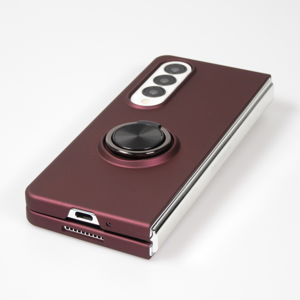 Samsung Galaxy Z Fold3 5G Case Hülle - Plastik mit Haltering - Burgundi
