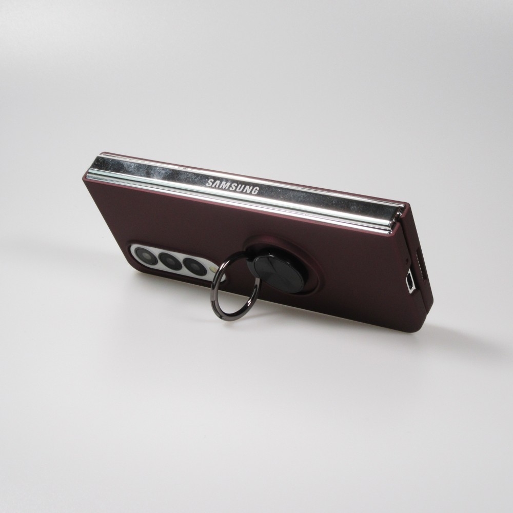 Samsung Galaxy Z Fold3 5G Case Hülle - Plastik mit Haltering - Burgundi