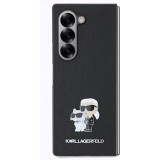 Coque Samsung Galaxy Z Fold6 -  Karl Lagerfeld Saffiano avec Karl et Choupette logo métallique - Noir