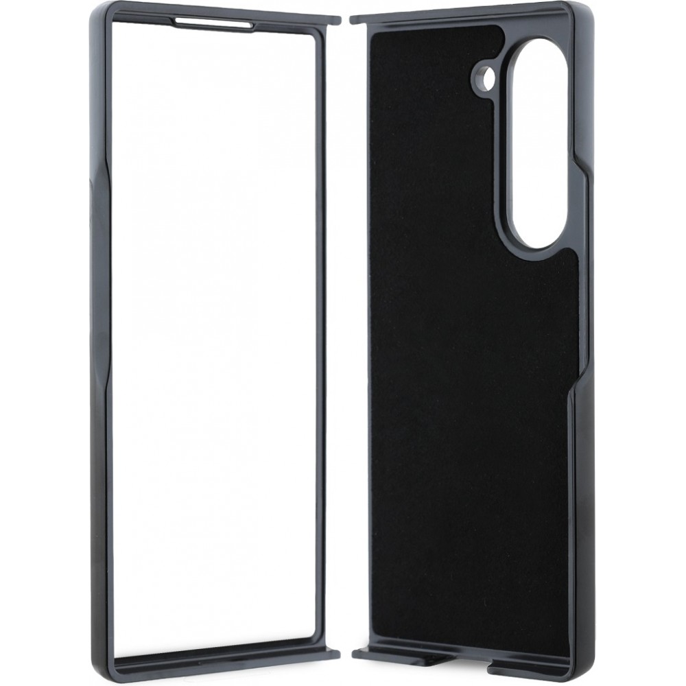 Coque Samsung Galaxy Z Fold6 -  Karl Lagerfeld Saffiano avec Karl et Choupette logo métallique - Noir