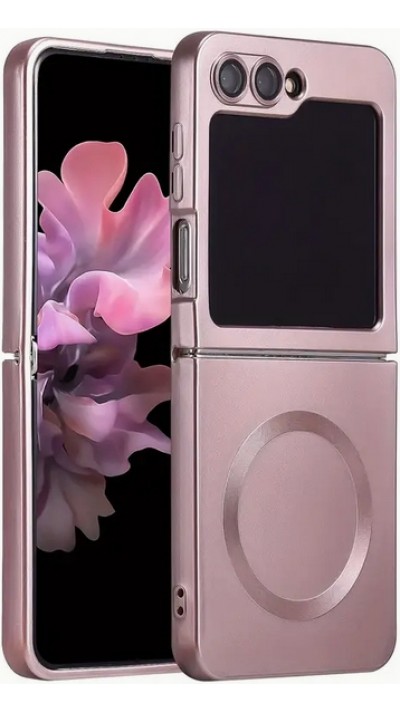 Galaxy Z Flip6 Case Hülle - Weiches faltbares Silikon mit MagSafe und Kameraschutz - Rosa