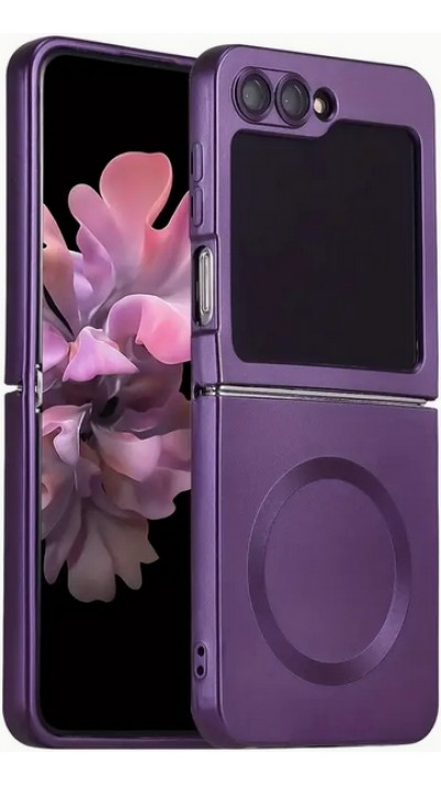 Galaxy Z Flip6 Case Hülle - Weiches faltbares Silikon mit MagSafe und Kameraschutz - Violett