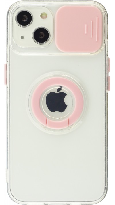 iPhone 14 Case Hülle - mit Kamera-Slider und Ring - Rosa