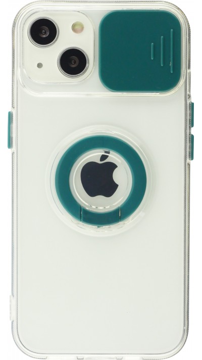 iPhone 13 Case Hülle - mit Kamera-Slider und Ring - Dunkelgrün