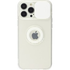 iPhone 14 Pro Max Case Hülle - mit Kamera-Slider und Ring - Weiss