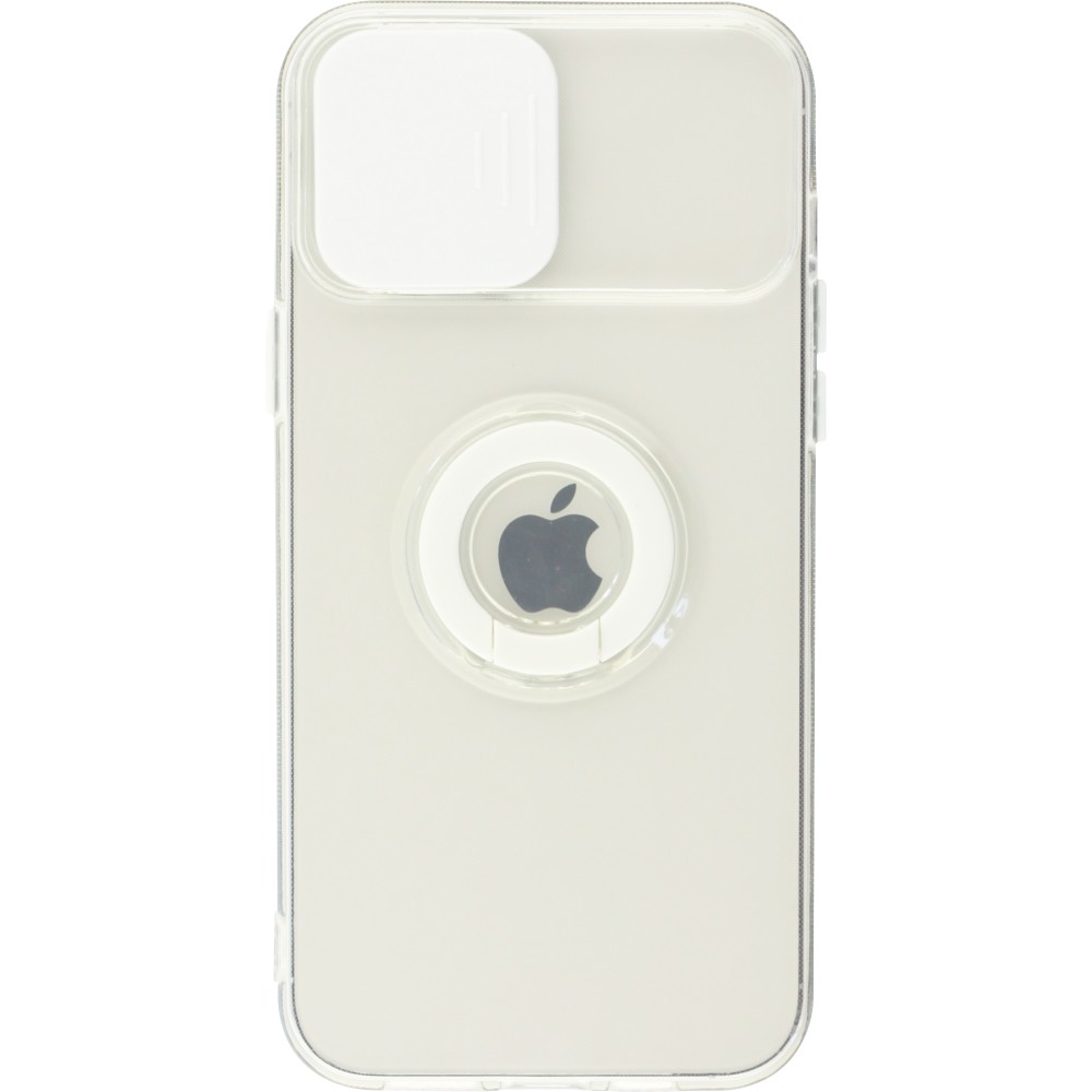 iPhone 14 Pro Max Case Hülle - mit Kamera-Slider und Ring - Weiss