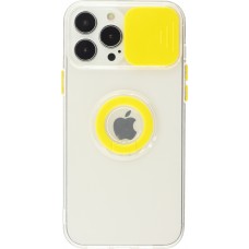 Coque iPhone 14 Pro - Caméra clapet avec anneau jaune