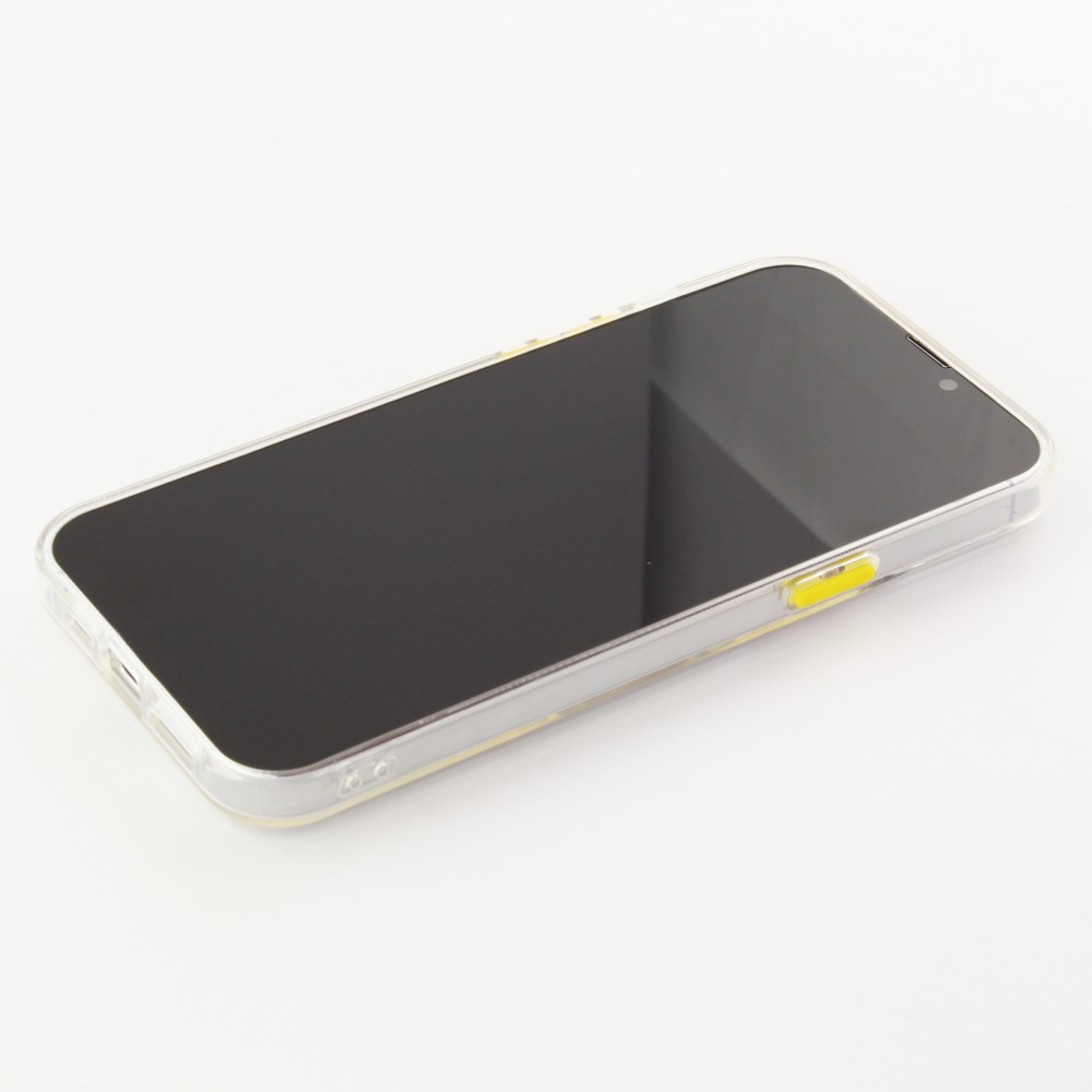 Coque iPhone 14 Pro - Caméra clapet avec anneau jaune