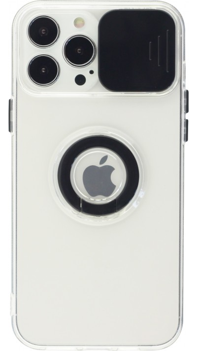iPhone 14 Pro Case Hülle - mit Kamera-Slider und Ring - Schwarz
