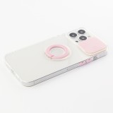 iPhone 14 Pro Max Case Hülle - mit Kamera-Slider und Ring - Rosa