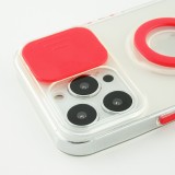 iPhone 14 Pro Max Case Hülle - mit Kamera-Slider und Ring - Rot