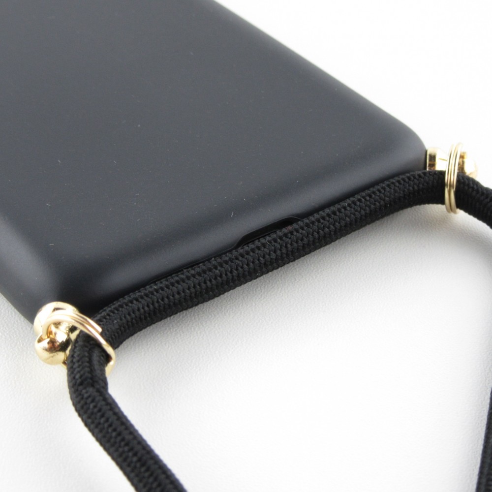 Coque iPhone 12 / 12 Pro - Bio Eco-Friendly nature avec cordon collier - Noir