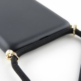 Coque iPhone 12 / 12 Pro - Bio Eco-Friendly nature avec cordon collier - Noir