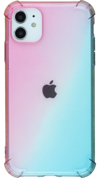 Hülle iPhone 16e - Gummi Bumper Rainbow mit extra Schutz für Ecken Antischock - rosa blau