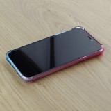 Hülle iPhone 16e - Gummi Bumper Rainbow mit extra Schutz für Ecken Antischock - rosa blau