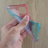 Hülle iPhone 16e - Gummi Bumper Rainbow mit extra Schutz für Ecken Antischock - rosa blau