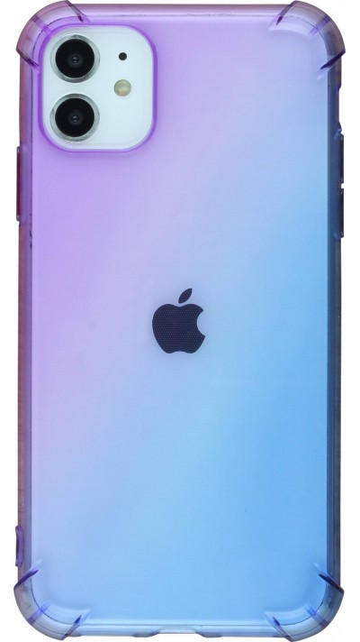 Hülle iPhone 7 / 8 / SE (2020, 2022) - Gummi Bumper Rainbow mit extra Schutz für Ecken Antischock - violett blau