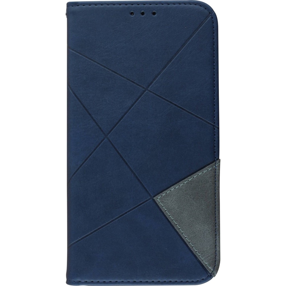 Hülle iPhone 16e - Flip Geometrisch blau