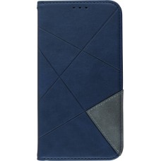 Hülle iPhone 16e - Flip Geometrisch blau