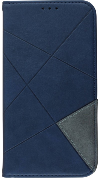 Hülle iPhone 14 - Flip Geometrisch blau