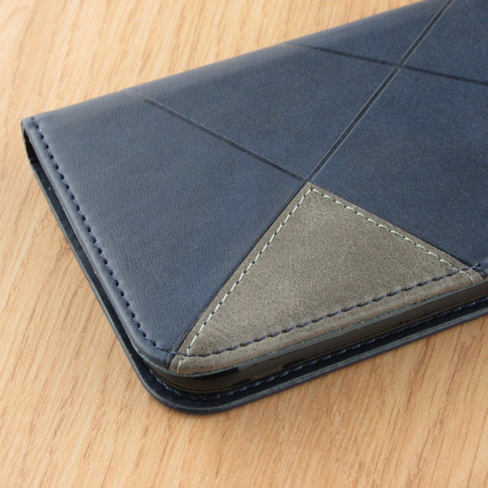 Hülle iPhone 16e - Flip Geometrisch blau